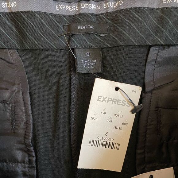 EXPRESS design studio Editor black flat front dress‎ pants - Picture 4 of 6